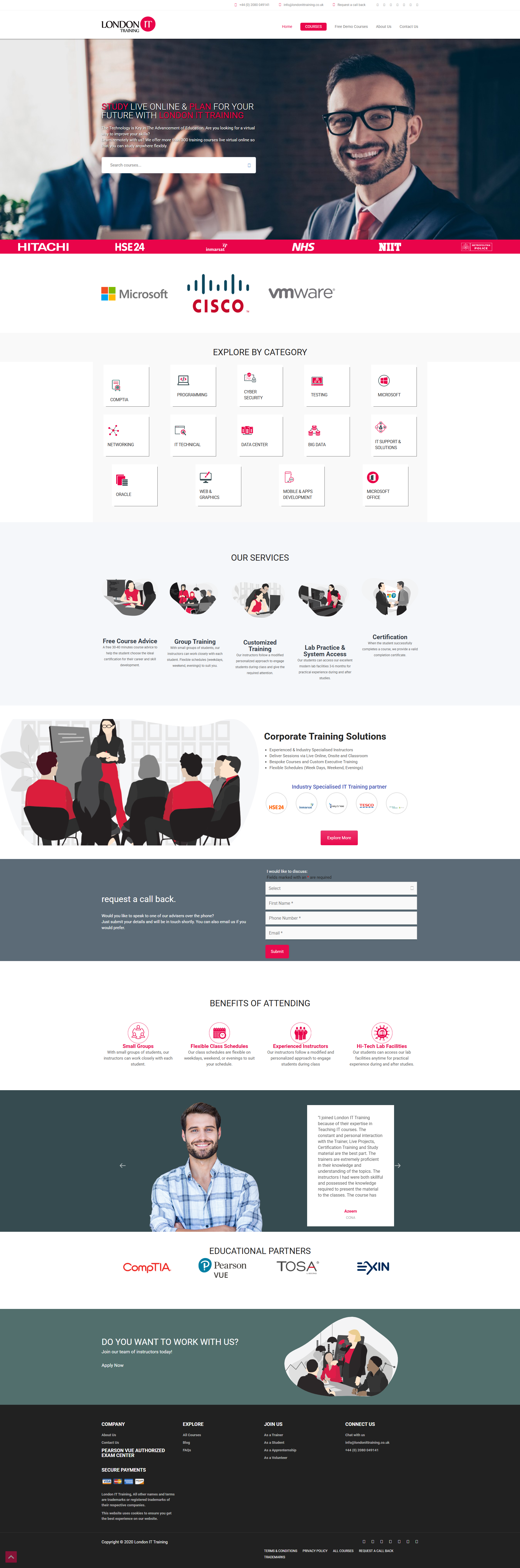 London IT Training Websites project