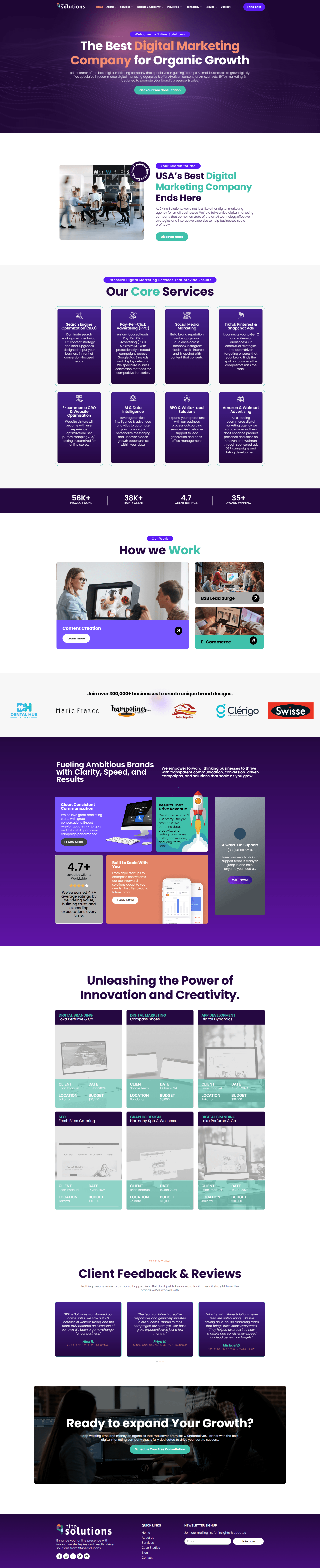 9 Nine Solutions website preview