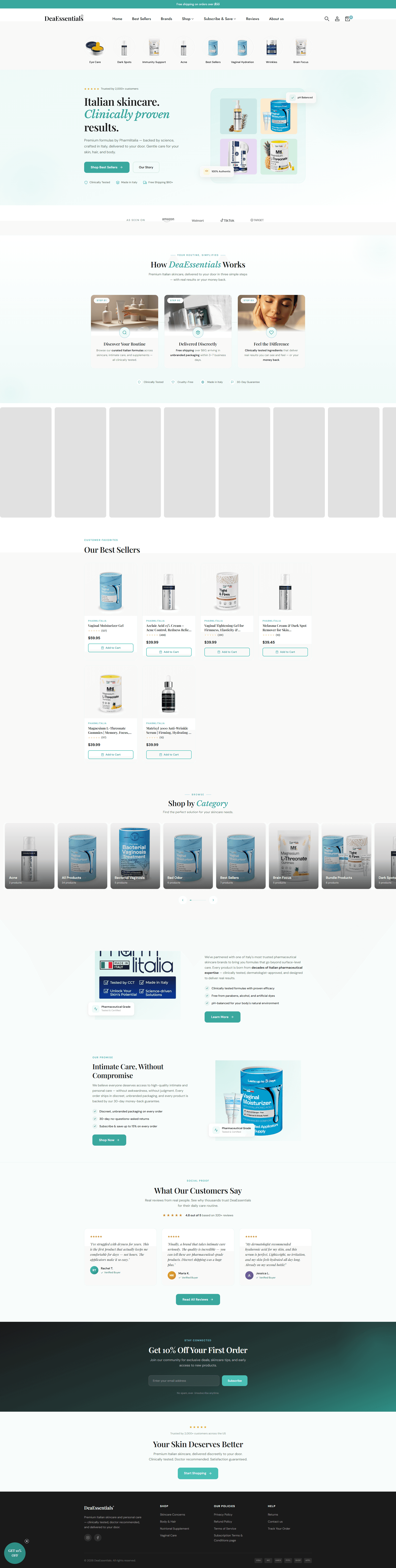 Dea Essentials website preview