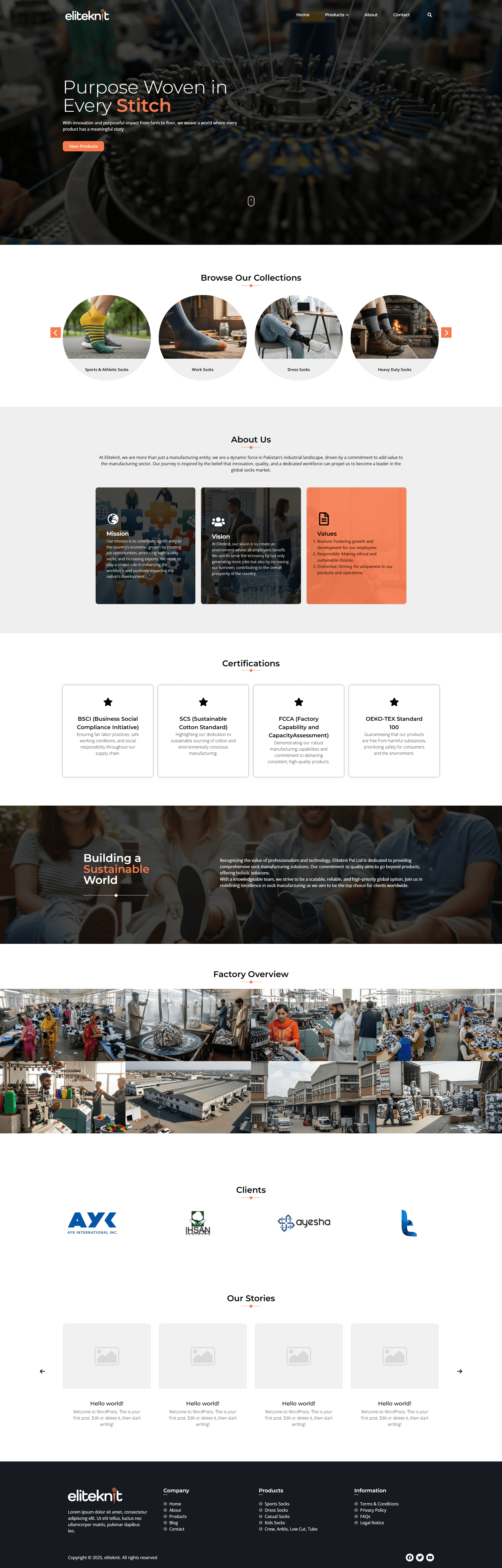 Eliteknit website preview