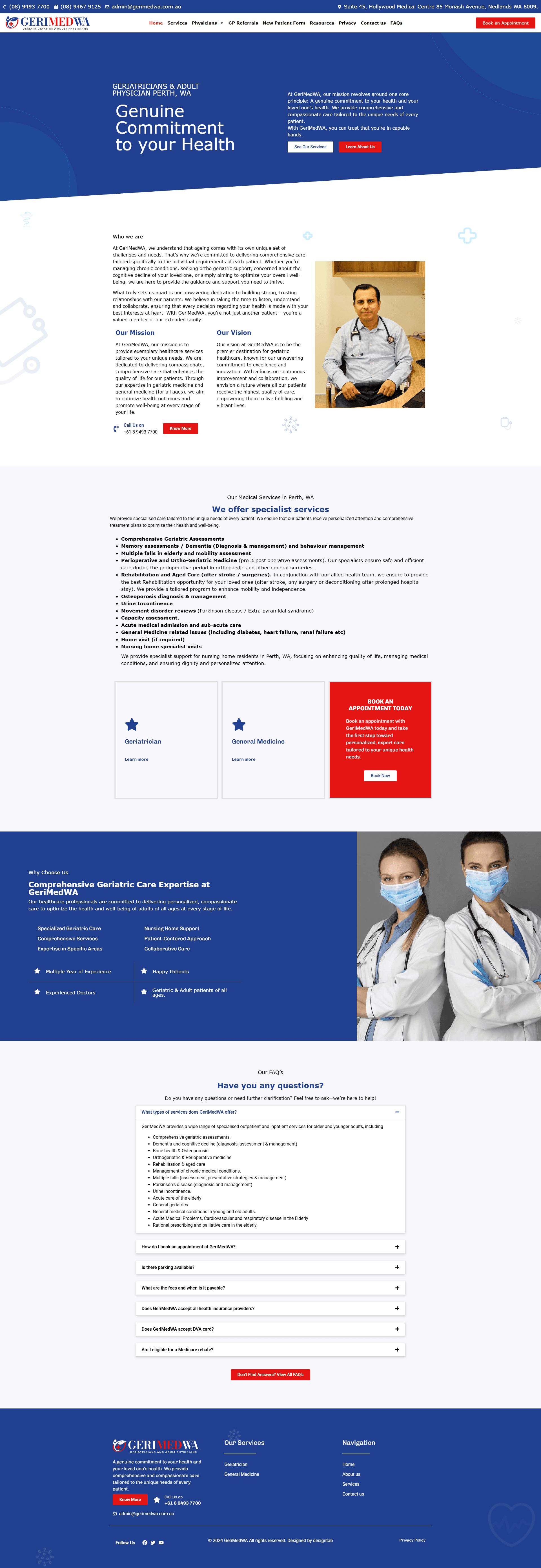 GeriMedWa website preview