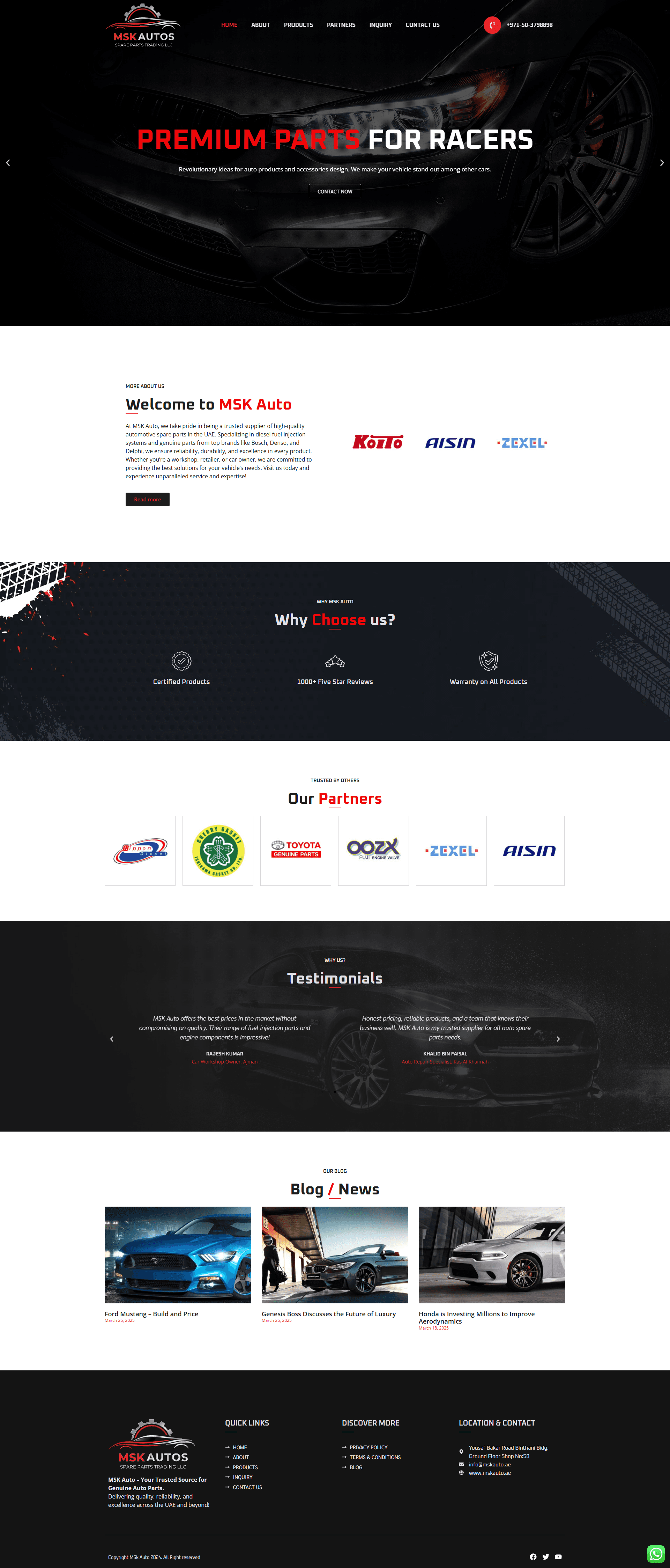 MSK Autos website preview